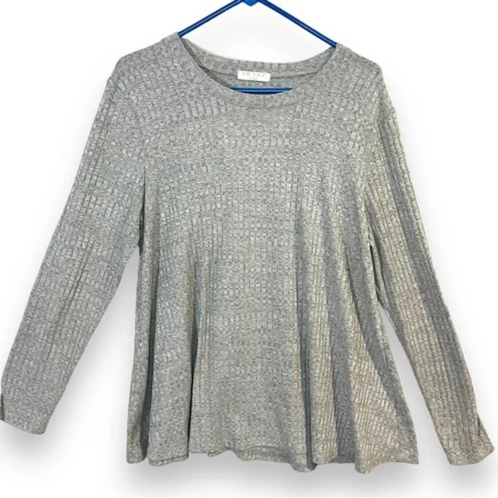 Awake Designer-Ribbed knit Long-sleeves Light Gray Pullover Tunic Sweater Sz: XS